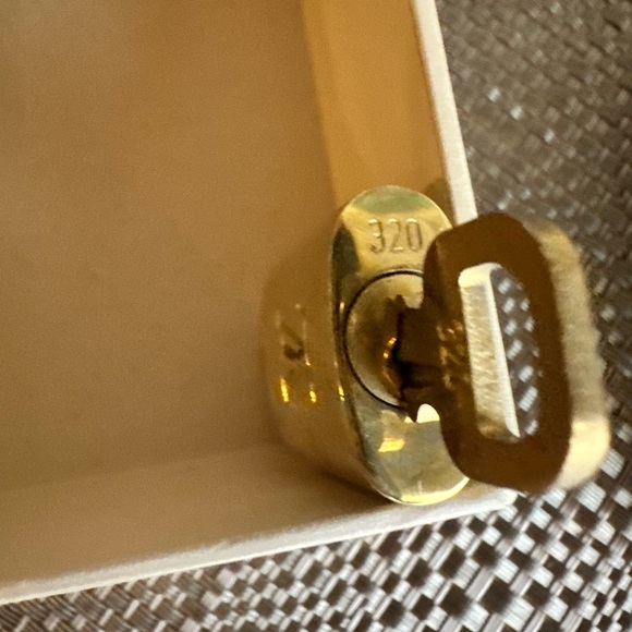 Authentic Louis Vuitton Shiny Gold Lock and Key 320 - Picture 3 of 4